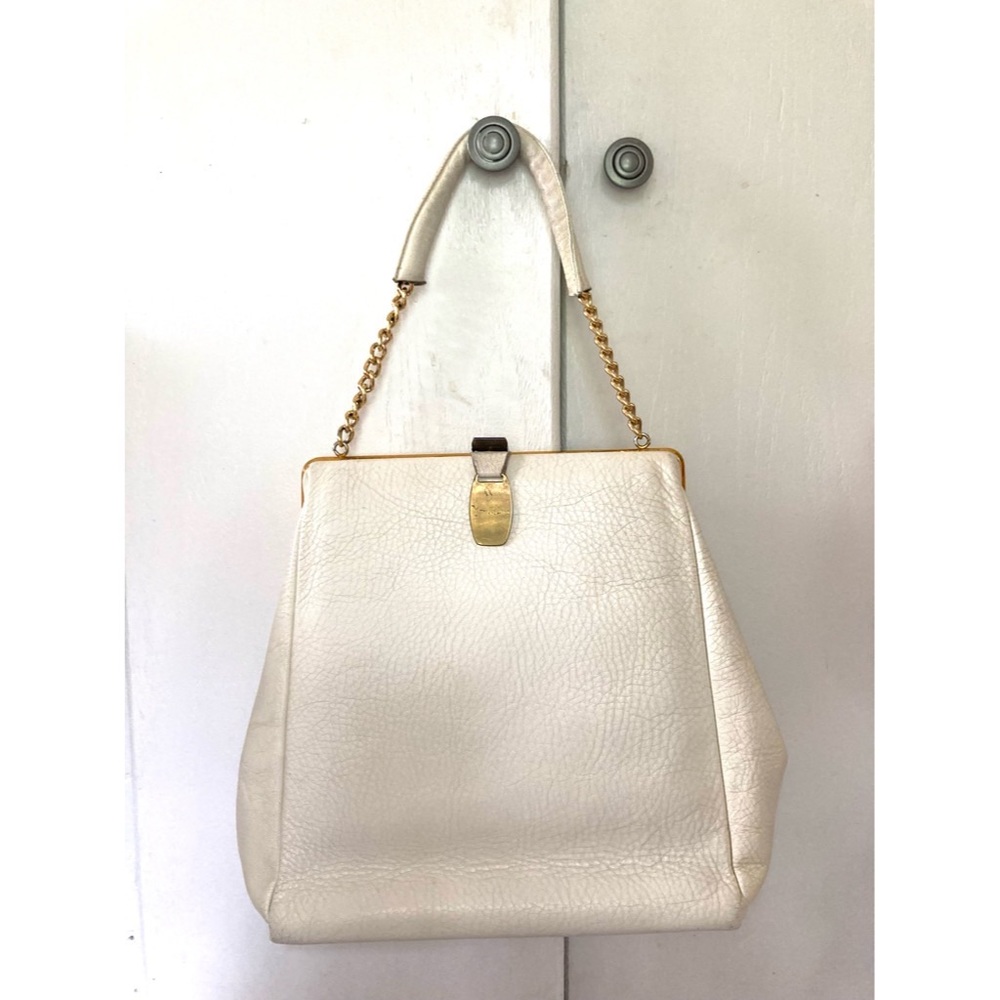 Vintage leather cowhide and silk purse